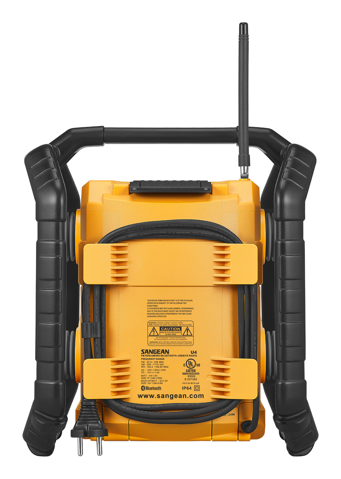 Radio ultra robuste Rechargeable AM / FM - RBDS / AUX / Bluetooth / Météo Alert U4