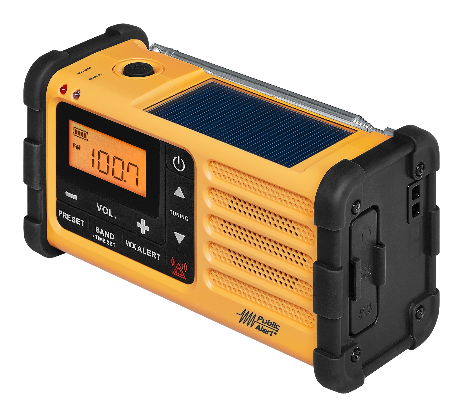 Radio d'urgence AM / FM / Alerte météo solaire et manivelle MMR-88