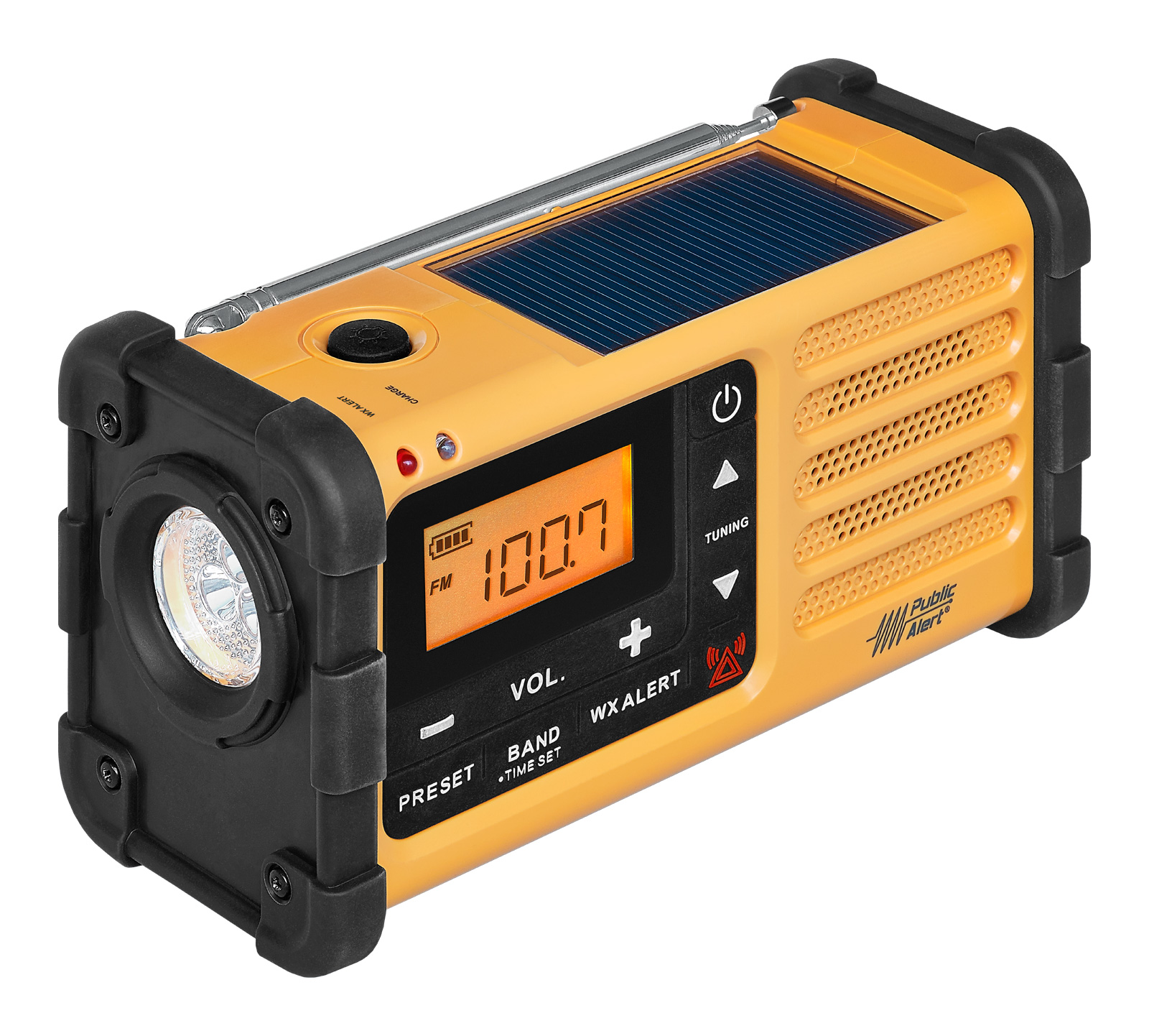 Radio d'urgence AM / FM / Alerte météo solaire et manivelle MMR-88